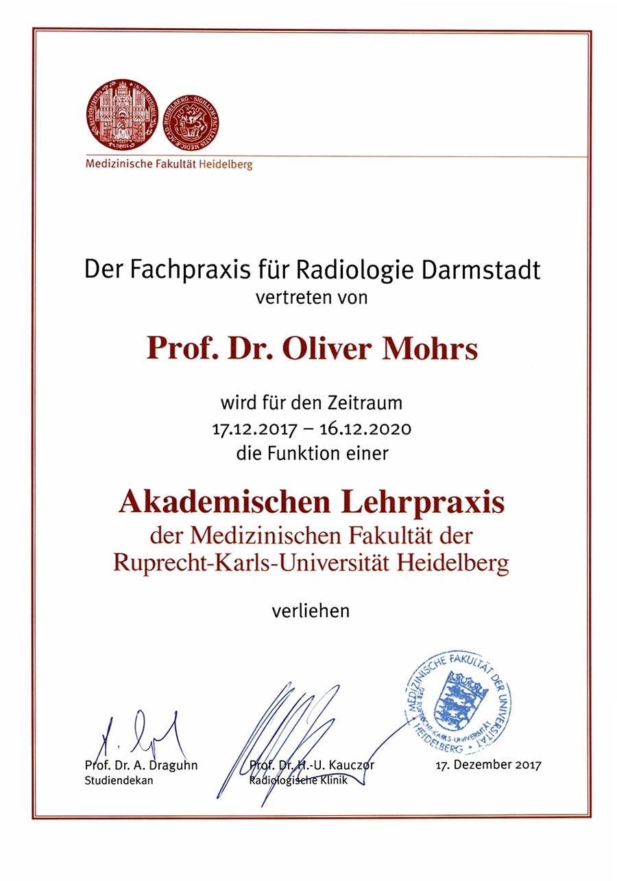 Rezertifizierung Akademische Lehrpraxis der Medizinischen Fakultät Universität Heidelberg